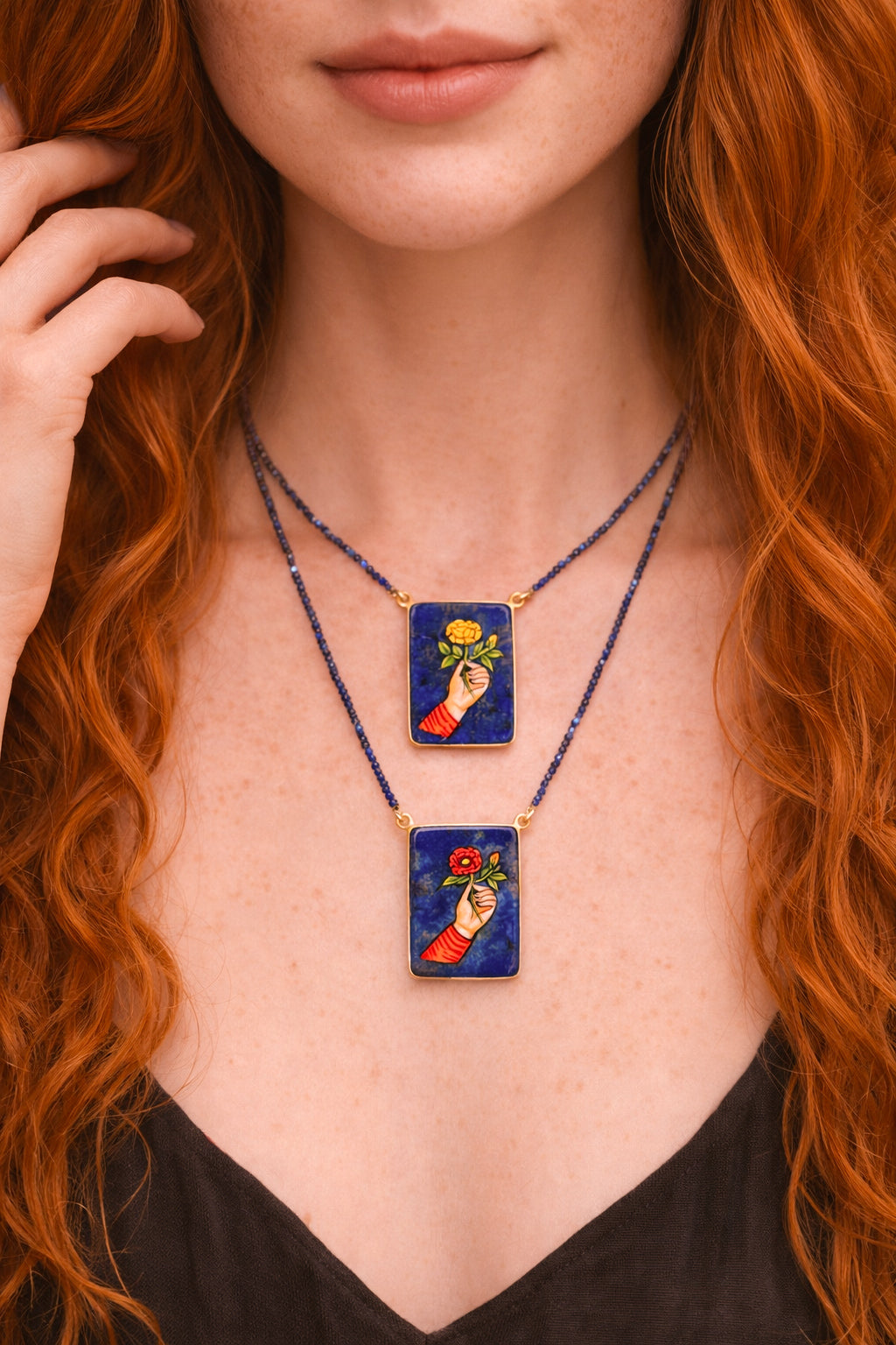Pendent with lapis lazuli necklace