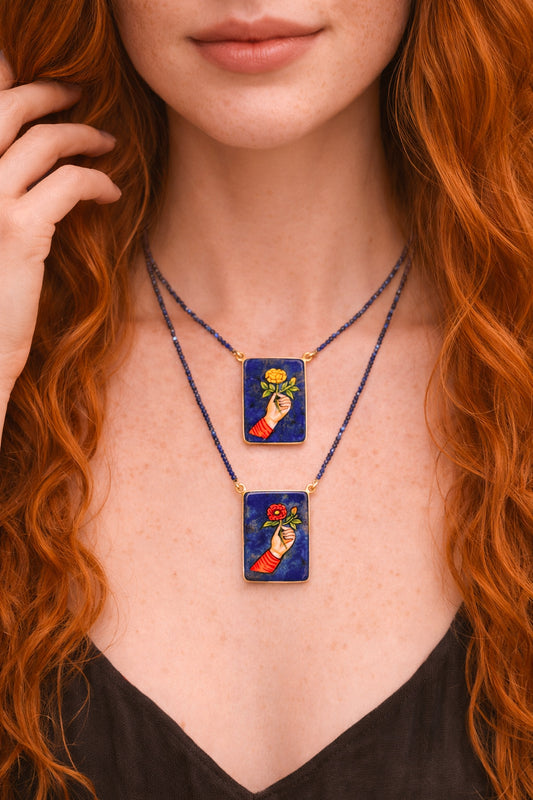 Pendent with lapis lazuli necklace